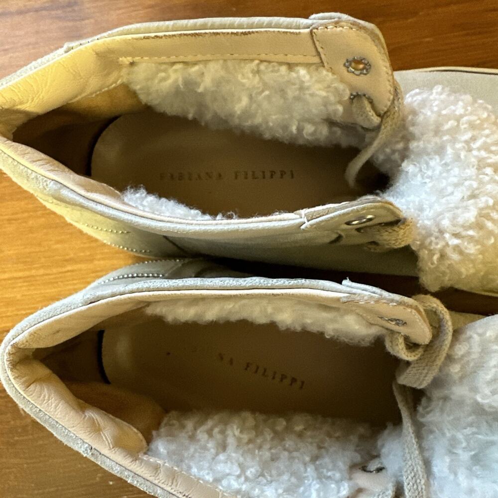 FABIANA FILIPPI Women 9 Gray Suede Shearling Lined Boot Shoe Cozy Outdoor - Picture 5 of 10